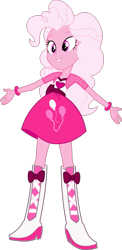 Size: 293x600 | Tagged: safe, pinkie pie, human, equestria girls, g4, spoiler:steven universe, clothes swap, equestria girls-ified, female, palette swap, pink, pink diamond (steven universe), pinkie pie's boots, pinkie pie's clothes, recolor, simple background, solo, spoilers for another series, steven universe, transparent background