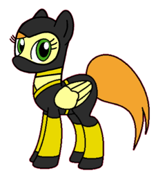 Size: 720x796 | Tagged: safe, artist:author92, edit, oc, oc:joule, pegasus, pony, looking at you, looking up, ninja