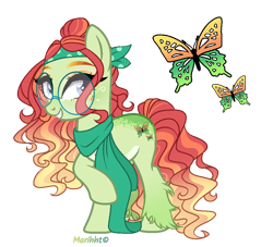 Size: 1042x948 | Tagged: safe, artist:marihht, oc, oc only, earth pony, pony, bandana, clothes, earth pony oc, female, glasses, grin, mare, offspring, parent:big macintosh, parent:tree hugger, parents:treemac, scarf, simple background, smiling, solo, transparent background, unshorn fetlocks