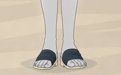 Size: 1520x936 | Tagged: safe, artist:batipin, edit, maud pie, human, equestria girls, g4, cropped, feet, legs, pictures of legs, sandals, solo