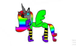 Size: 769x464 | Tagged: safe, oc, oc only, oc:elizabeth(kitty queen), alicorn, pony, 1000 hours in ms paint, alicorn oc, horn, simple background, solo, white background, wings