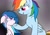 Size: 2300x1600 | Tagged: safe, artist:rainbowflyingflied, rainbow dash, oc, oc:sky chaser, pegasus, pony, g4, comforting, crying, duo, female, filly, foal, momma dash, mother and child, mother and daughter, offspring, parent:rainbow dash, parent:soarin', parents:soarindash