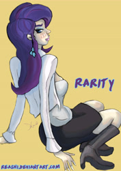 Size: 7161x10129 | Tagged: safe, artist:reashi, rarity, human, clothes, female, high heels, humanized, shoes, simple background, solo