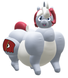 Size: 786x902 | Tagged: safe, artist:plascy, derpibooru exclusive, oc, oc only, oc:plascy, pony, unicorn, 3d, 3d model, fat, looking at you, obese, paint 3d, simple background, smiling, smiling at you, solo, transparent background