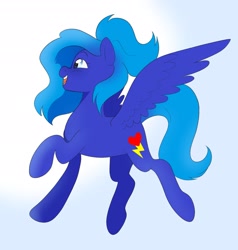 Size: 1819x1910 | Tagged: safe, artist:aztrial, oc, oc only, pegasus, pony, happy, open mouth, open smile, smiling, solo, spread wings, wings