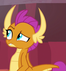 Size: 559x599 | Tagged: safe, screencap, smolder, dragon, g4, sweet and smoky, confused, dragoness, female, looking up, raised eyebrow, solo