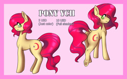 Size: 1285x803 | Tagged: safe, oc, earth pony, pony, any gender, any species, butt, commission, earth pony oc, green eyes, plot, pony oc, red mane, red tail, sfw version, solo, tail, underhoof, ych example, your character here