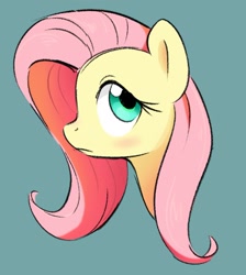 Size: 1508x1685 | Tagged: safe, artist:aanotherpony, fluttershy, pony, g4, bust, green background, profile, simple background, solo