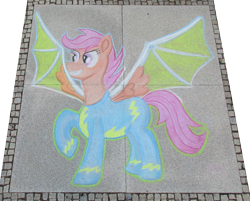 Size: 1668x1339 | Tagged: safe, artist:malte279, scootaloo, pegasus, pony, galacon, g4, artificial wings, augmented, chalk, chalk drawing, clothes, galacon 2022, make a wish, simple background, solo, traditional art, transparent background, uniform, wings, wonderbolt scootaloo, wonderbolts uniform