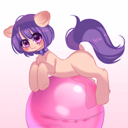 Size: 3000x3000 | Tagged: safe, artist:monstrum, earth pony, pony, balloon, cute, high res, looking at you, purple hair, solo