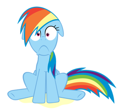 Size: 660x600 | Tagged: safe, artist:smlahyee, edit, rainbow dash, pegasus, pony, g4, do not want, faic, female, frown, mare, need to pee, pee edit, pissing, potty failure, potty time, simple background, sitting, solo, transparent background, urine, wetting
