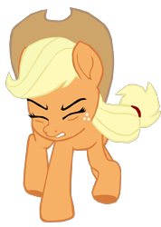 Size: 1280x1799 | Tagged: safe, artist:benpictures1, applejack, crab pony, earth pony, pony, g4, my little pony: the movie, applejack's hat, clothes, cowboy hat, cute, eyes closed, female, gritted teeth, hat, inkscape, jackabetes, mare, meme, simple background, solo, spiderjack, teeth, transparent background, vector