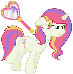 Size: 2245x2273 | Tagged: safe, artist:lillyleaf101, oc, oc only, oc:venus avalon, pony, unicorn, female, floppy ears, frown, high res, horn, leaning forward, magical lesbian spawn, mare, offspring, parent:applejack, parent:twilight sparkle, parents:twijack, simple background, solo, teeth, transparent background, unicorn oc