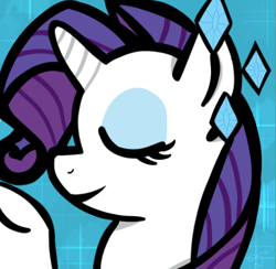 Size: 453x443 | Tagged: safe, artist:scaredkoi, rarity, pony, unicorn, g4, bust, eyes closed, female, mare, solo