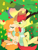 Size: 3100x4096 | Tagged: safe, artist:memengla, bright mac, pear butter, earth pony, pony, g4, apple, apple tree, clothes, duo, hat, intertwined trees, looking at each other, looking at someone, pear tree, scarf, sitting, tree