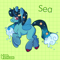 Size: 2000x2000 | Tagged: safe, artist:seasemissary, oc, pegasus, pony, female, high res, mare, solo, water mane