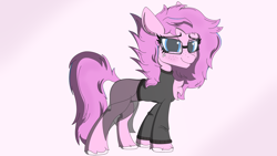 Size: 3840x2160 | Tagged: safe, alternate version, artist:straighttothepointstudio, oc, oc only, oc:materlia harvest, earth pony, pony, g5, blue eyes, chest fluff, clothes, digital art, ear fluff, earth pony oc, female, freckles, glasses, happy, high res, looking at you, mare, skirt, smiling, smiling at you, solo, sweater, turtleneck, unshorn fetlocks