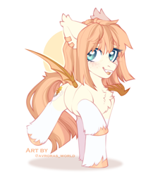 Size: 2000x2300 | Tagged: safe, artist:avroras_world, oc, oc only, bat pony, pony, accessory, chest fluff, commission, ear fluff, female, fluffy, high res, leg fluff, long tail, looking away, mare, open mouth, open smile, short hair, short mane, simple background, smiling, solo, tail, white background, wings
