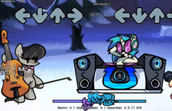 Size: 1328x856 | Tagged: safe, dj pon-3, octavia melody, vinyl scratch, earth pony, pony, unicorn, g4, cello, friday night funkin', game, musical instrument, turntable, youtuber:androsonic2