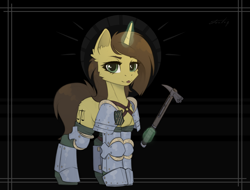 Size: 3481x2647 | Tagged: safe, artist:dipfanken, oc, oc only, pony, unicorn, armor, high res, solo