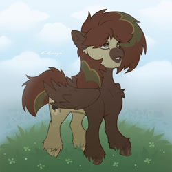 Size: 1200x1200 | Tagged: safe, artist:eltaile, oc, oc only, pegasus, pony, commission, female, mare, smiling, solo, your character here
