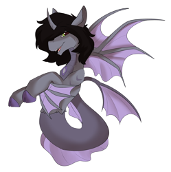 Size: 2130x2135 | Tagged: safe, artist:beardie, pony, siren, cloven hooves, commission, curved horn, fangs, fins, fish tail, happy, high res, horn, kellin quinn, male, open mouth, ponified, scales, simple background, sleeping with sirens, solo, tail, transparent background