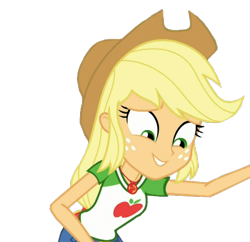 Size: 646x626 | Tagged: safe, artist:i-mlp18, edit, edited screencap, screencap, applejack, human, costume conundrum, costume conundrum: applejack, equestria girls, g4, my little pony equestria girls: choose your own ending, applejack's hat, background removed, cowboy hat, female, geode of super strength, hat, magical geodes, not a vector, simple background, solo, transparent background