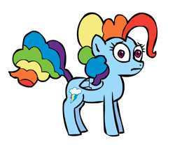 Size: 700x600 | Tagged: safe, artist:corwin, rainbow dash, pegasus, pony, g4, alternate hairstyle, female, mare, simple background, solo, transparent background