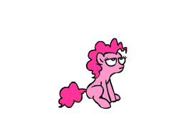 Size: 482x320 | Tagged: safe, artist:corwin, pinkie pie, earth pony, pony, g4, animated, bipedal, cane, female, frame by frame, hat, mare, michigan j. frog, parody, simple background, solo, top hat, white background