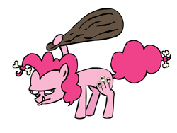 Size: 1000x750 | Tagged: safe, artist:corwin, pinkie pie, earth pony, pony, g4, caveman, simple background, solo, transparent background