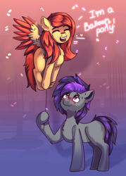 Size: 1600x2240 | Tagged: safe, artist:freak-side, oc, oc only, earth pony, pegasus, pony, confetti, cute, dialogue, eyes closed, flying, happy, open mouth, open smile, smiling