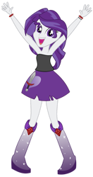 Size: 649x1231 | Tagged: safe, artist:partypievt, oc, oc only, human, equestria girls, g4, bare shoulders, boots, clothes, helping twilight win the crown, high heel boots, raised arms, rarity's purple boots, shirt, shoes, simple background, skirt, sleeveless, solo, transparent background