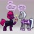 Size: 2048x2048 | Tagged: safe, artist:pfeffaroo, tempest shadow, oc, oc:scope, pony, unicorn, g4, broken horn, candle, cupcake, duo, female, food, gradient background, high res, hoof hold, horn, male, mare, stallion, talking, unicorn oc