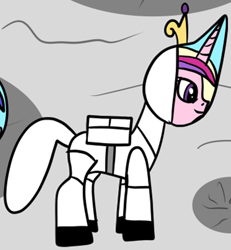 Size: 1988x2147 | Tagged: safe, artist:platinumdrop, princess cadance, alicorn, pony, g4, astronaut, cadance's crown on top of helmet, cropped, crown, female, jewelry, mare, moon, regalia, solo, spacesuit, tiara