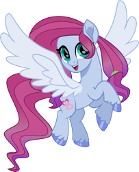 Size: 5238x6463 | Tagged: safe, artist:shootingstarsentry, oc, oc:fae melody, pegasus, pony, absurd resolution, alicorn wings, female, g5 oc, mare, offspring, parent:jazz hooves, parent:pipp petals, parents:jazzpipp, simple background, solo, transparent background, wings