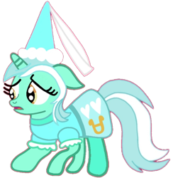 Size: 720x738 | Tagged: safe, alternate version, artist:darlycatmake, lyra heartstrings, pony, unicorn, g4, clothes, damsel in distress, danger, dress, hat, helpless, hennin, nervous, open mouth, princess, princess lyra heartstrings, sad, scared, simple background, solo, transparent background, upset, wat, worried, wtf, wtf face