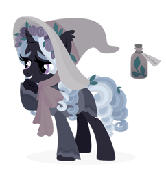 Size: 1024x1060 | Tagged: safe, artist:kabuvee, oc, pony, unicorn, female, hat, mare, simple background, solo, transparent background, witch hat