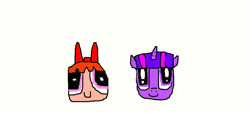 Size: 1006x456 | Tagged: safe, artist:simpsonsfanatic33, twilight sparkle, alicorn, human, g4, blossom (powerpuff girls), bow, female, hair bow, horn, mare, simple background, smiling, the powerpuff girls, twilight sparkle (alicorn), white background