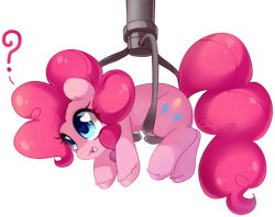 Size: 1951x1544 | Tagged: safe, artist:loyaldis, pinkie pie, earth pony, pony, g4, :3, claw machine, crane game, cute, diapinkes, heart, heart eyes, question mark, simple background, solo, transparent background, wingding eyes