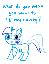 Size: 721x941 | Tagged: safe, artist:purblehoers, minuette, pony, unicorn, g4, blushing, female, implied sex, innuendo, looking at you, mare, ms paint, nervous, pun, question, raised hoof, simple background, solo, talking to viewer, text, white background