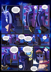 Size: 3259x4607 | Tagged: safe, artist:estories, discord, oc, oc:alice goldenfeather, draconequus, pegasus, pony, comic:nevermore, g4, comic, female, male, mare, pegasus oc, speech bubble, wings