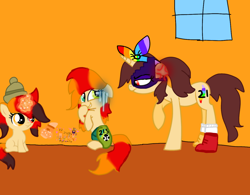 Size: 1280x997 | Tagged: safe, artist:velveagicsentryyt, artist:vista2008, oc, oc only, oc:findi, oc:tasha, earth pony, pony, unicorn, baby, baby pony, ball, base used, boots, bow, clothes, crayon, crossover, diaper, female, filly, floppy ears, foal, football, grin, hair bow, hat, heterochromia, horn, magic, mare, nervous, nervous smile, next generation, numberblocks, numbers, ponified, ponytail, rainbow, raised hoof, shoes, smiling, socks, sports, text, this will end in grounding, twenty-one (numberblocks), unamused, wall drawing, window
