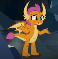 Size: 715x726 | Tagged: safe, screencap, smolder, dragon, g4, what lies beneath, cropped, cute, dragoness, female, smolderbetes, solo, spread wings, wings