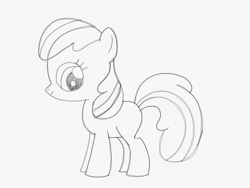 Size: 2048x1536 | Tagged: safe, artist:dreamtimeponies, artist:lauren faust, baby tiddley-winks, earth pony, pony, g1, g4, baby, baby pony, baby tiddlybetes, black and white, cute, female, filly, foal, g1 to g4, generation leap, grayscale, looking at you, monochrome, not apple bloom, sketch, smiling, smiling at you, solo