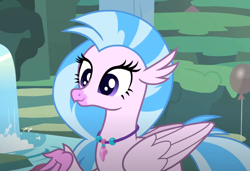 Size: 780x534 | Tagged: safe, screencap, silverstream, classical hippogriff, hippogriff, g4, student counsel, cropped, cute, diastreamies, female, jewelry, necklace, solo