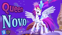 Size: 1920x1080 | Tagged: safe, artist:pika-robo, queen novo, classical hippogriff, hippogriff, g4, my little pony: the movie, 3d, 3d model, canterlot, canterlot castle, commission, download at source, downloadable, female, flying, gmod, solo, source filmmaker, source filmmaker resource