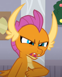 Size: 383x475 | Tagged: safe, screencap, smolder, dragon, g4, the hearth's warming club, angry, cropped, dragoness, female, solo