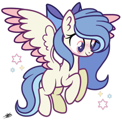 Size: 2665x2635 | Tagged: safe, artist:princessmoonsilver, oc, oc:daisy, pegasus, pony, base used, bow, colored wings, female, hair bow, high res, mare, simple background, transparent background, two toned wings, wings