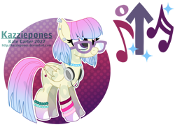 Size: 1024x747 | Tagged: safe, artist:kazziepones, oc, oc only, oc:high beatz, pegasus, pony, female, glasses, headphones, mare, simple background, solo, transparent background