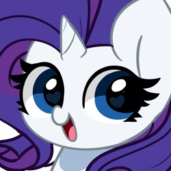 Size: 1188x1188 | Tagged: safe, artist:kittyrosie, rarity, pony, unicorn, g4, cute, female, heart, heart eyes, mare, open mouth, open smile, raribetes, simple background, smiling, solo, white background, wingding eyes, wip
